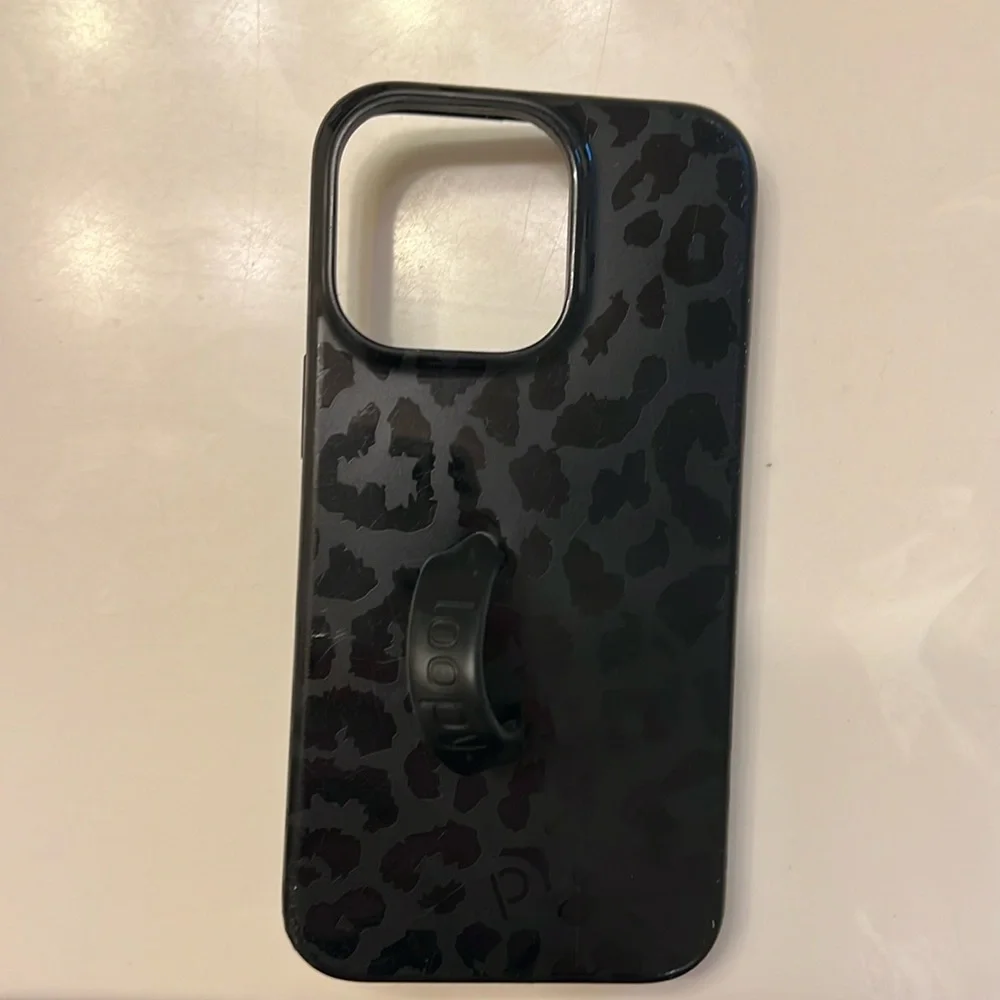Loopy Case Black Leopard Print Phone Case with Loop